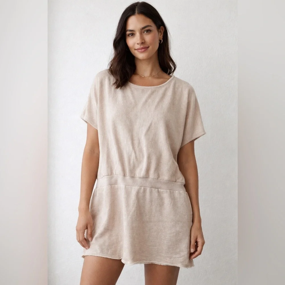 Victoria's Secret French Terry Cloth Dress Beach Coverup Open Back Dress Size XL